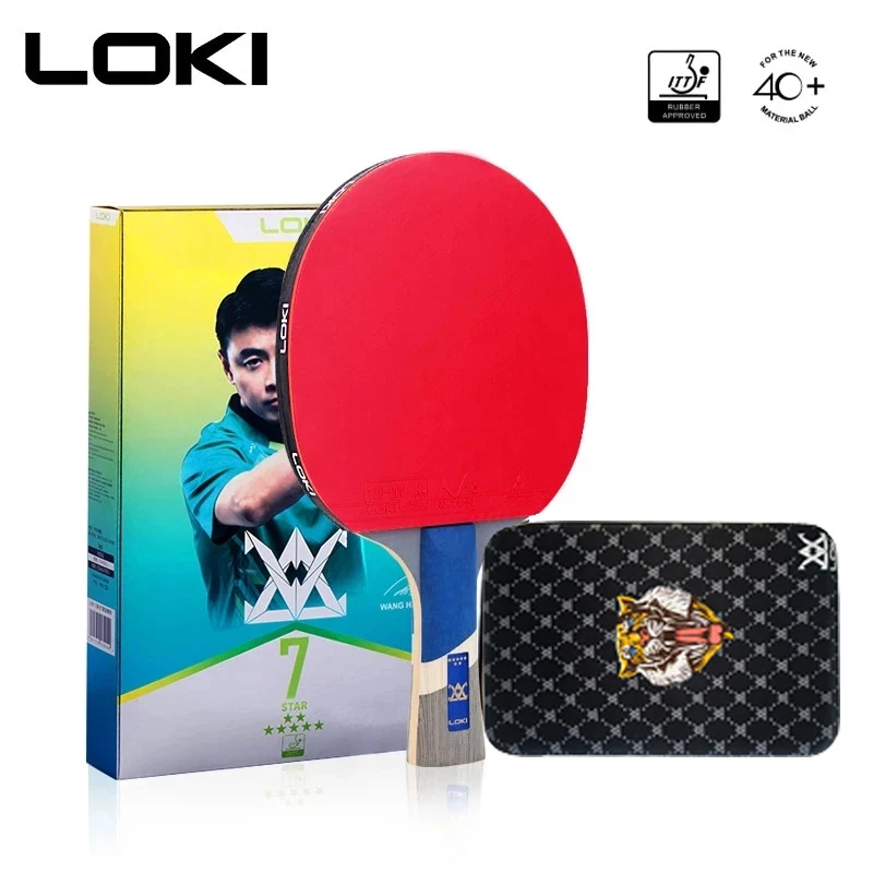 

LOKI New 7 Star High Sticky Table Tennis Racket 5 ply Wood Blade Pingpong Bat Pimples in Ping Pong Paddle