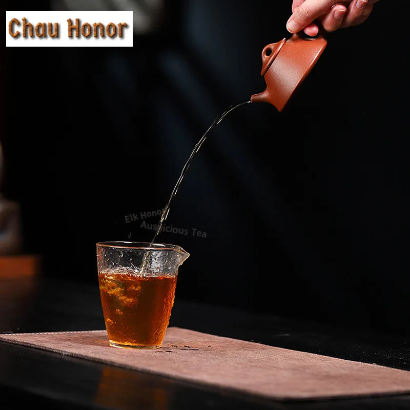 70ml Exquisite Yixing Purple Clay Teapots Handmade Small Capacity Stone Scoop Pot Raw Ore Di Cao Qing Mud Kettle Zisha Tea Set