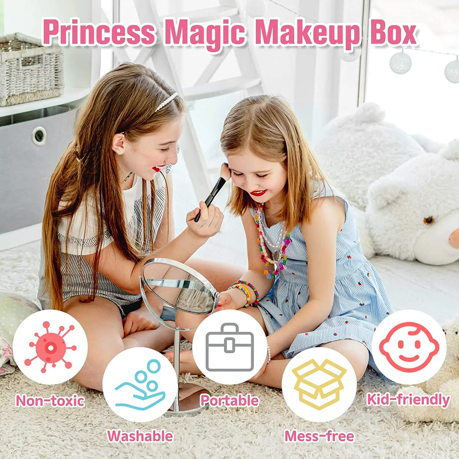 Kit de maquillage pour enfants pour filles, ensemble de jouets de