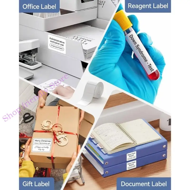 2롤 감열 라벨 롤 40x30mm 대부분의 프린터에 대한 방수, 내유성 및 찢어짐 방지