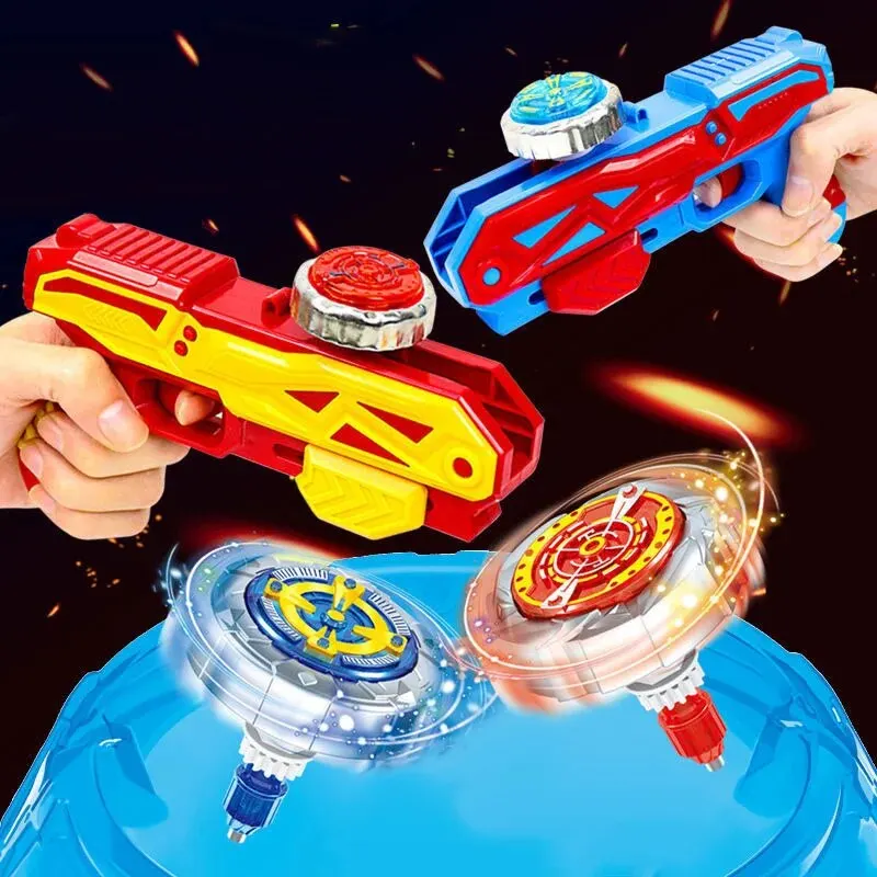 Spinning Top Toy Gyro Children Luminous Rotating Gyro Gun Parents and Children Outdoor Battles Boys Light Toys