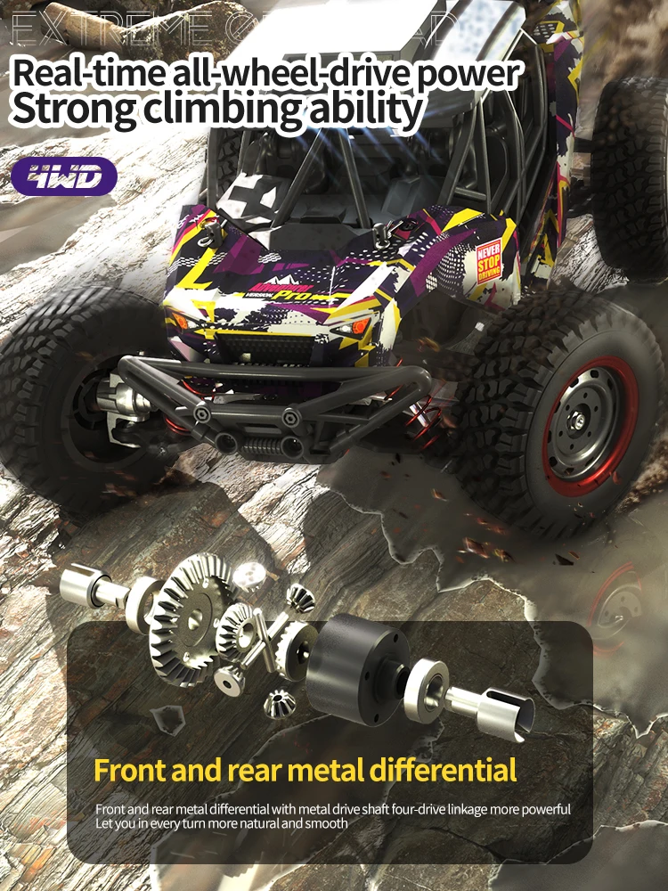 JJRC RC Car 70km/h Or 50km/h 4WD 1/16 Waterproof Off Road Brushless Remote Control Truck Electric High Speed Drift Car Toys 6