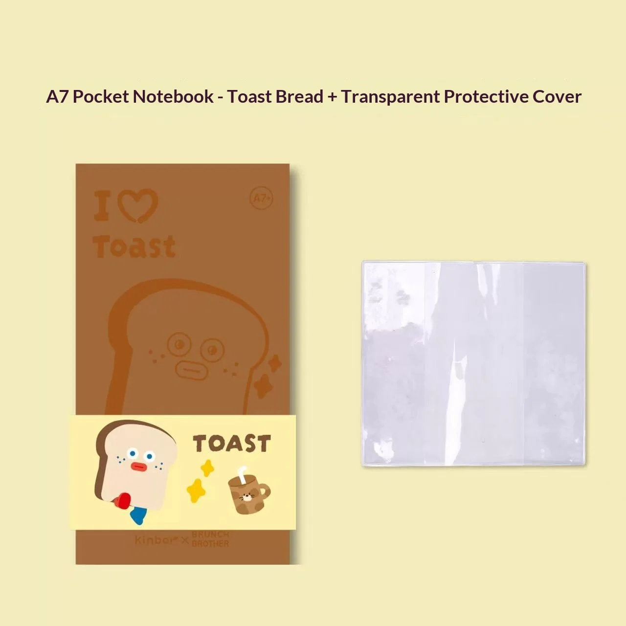 Cute Korean-Style PU Pocket Planner Notebook - Brunch Brother Aesthetic Diary, 144 Pages