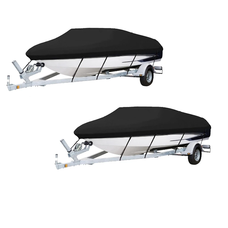 

NEW-Yacht Boat Cover Boat Cover Anti-UV Waterproof Heavy Duty 210D Marine Trailerable Canvas Boat Accessories