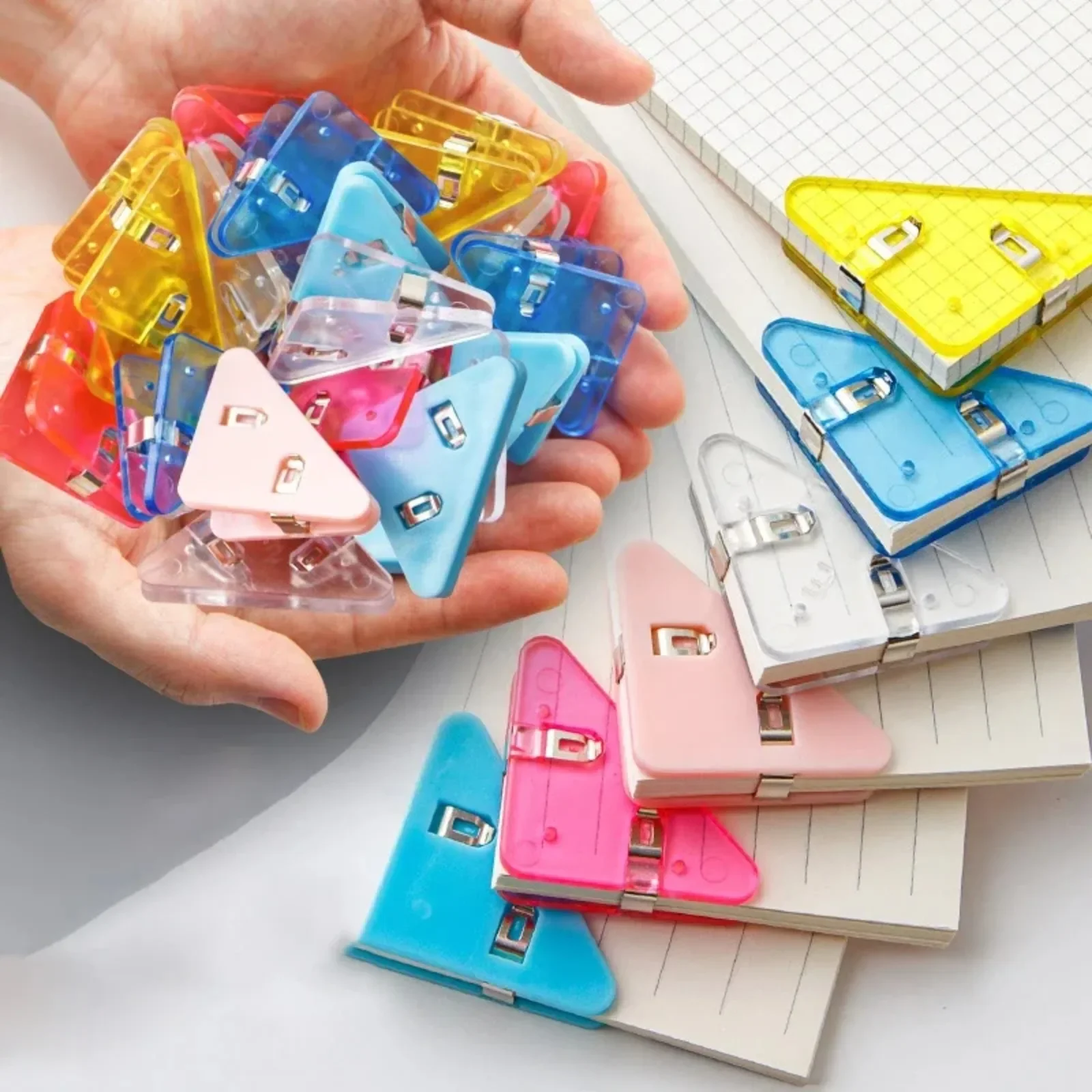Triangle Corner Clips File Paper Clips File Index Photo Clamp Page Holder 1pcs Kawaii Korean Stationery Office Desk Organizer paper clips