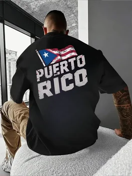 100% Cotton Puerto Rico flag T Shirt Short Sleeved 1