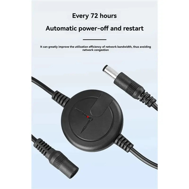 최적의 4X DC5V-15V 라우터 리셋 리부터 72시간 자동 재시작 케이블 와이파이 브리지/캣/라우터/리피터용 블랙