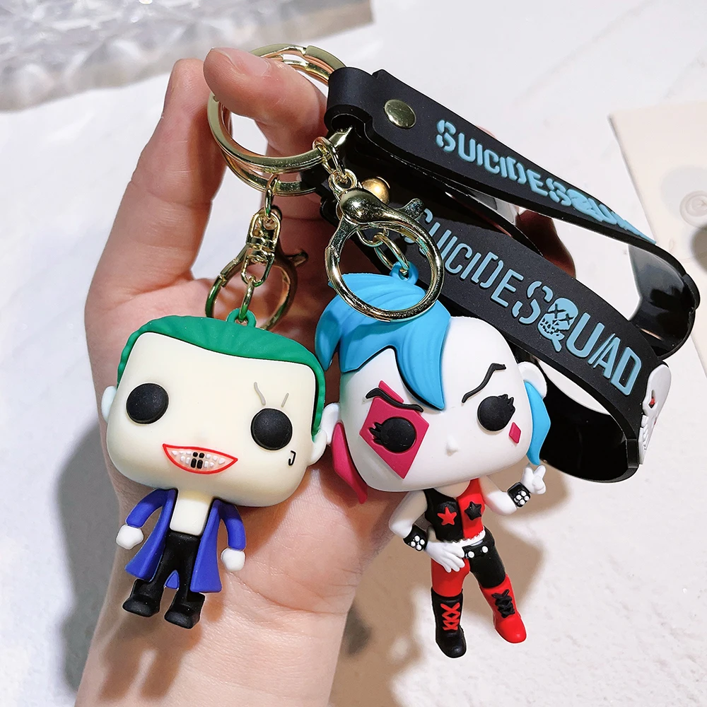 Suicide Squad The Joker & Harley Quinn Keychain Silicone Action