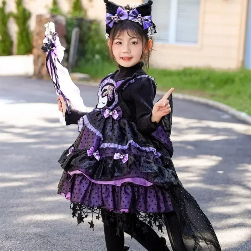 サンリオクロミ-女の子のためのプリンセスドレス,リボン付き