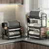 Dish Drying Rack 3-Tier Compact Kitchen Dish Rack Drainboard Set Large Rust-Proof Dish Drainer with Utensil Holder Kitchen Racks 1