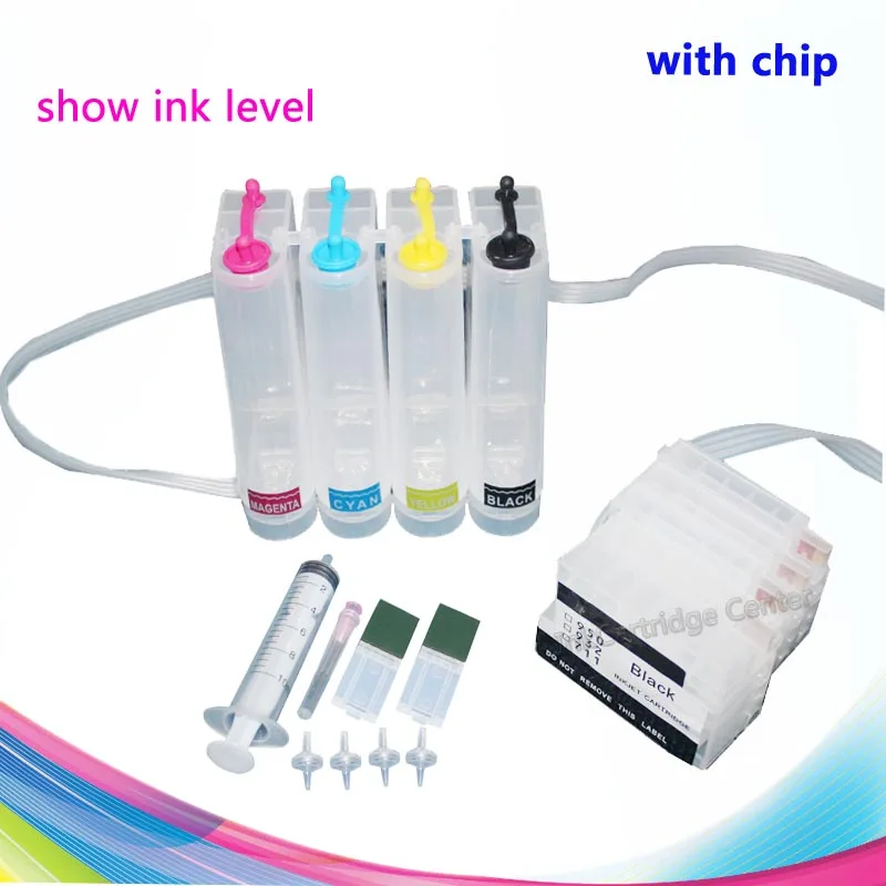CISSPLAZA empty CISS With permanent chip compatible for HP 950 951 P950 XL 951XL for Officejet Pro 8100 8600 8610 8620 8680 8615