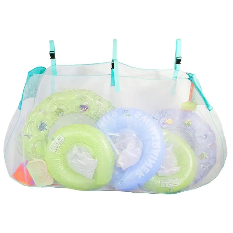 

Pool Storage Bag Portable Baby Sea Storage Mesh Bags Adjustable Outdoor Foldable Large Hangings Net Bag For Swimming Pool Tools
