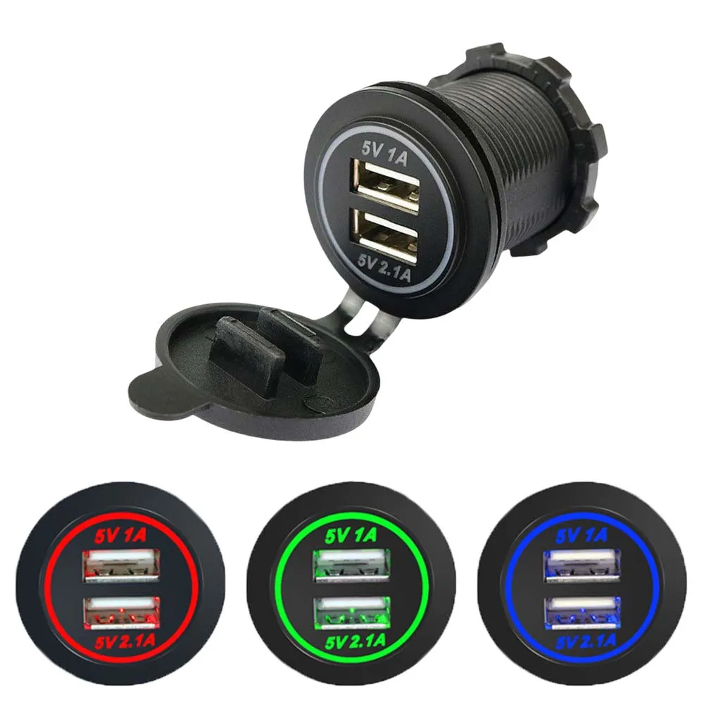 

Автомобильное зарядное устройство с двумя USB-портами, 12-24 В, 5 В, 3,1 А