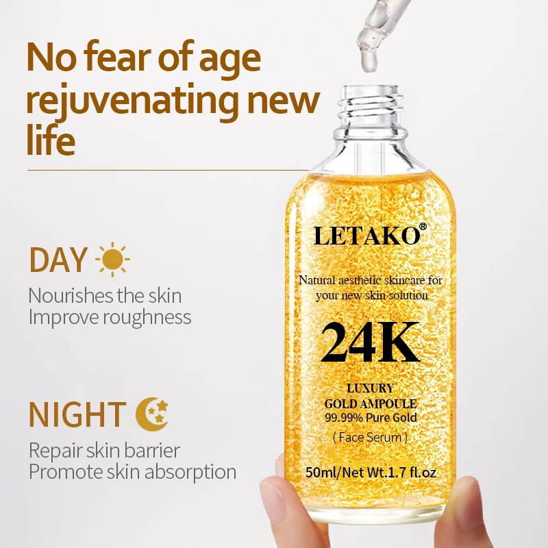 24k الذهب حمض الهيالورونيك النياسيناميد جوهر الوجه...