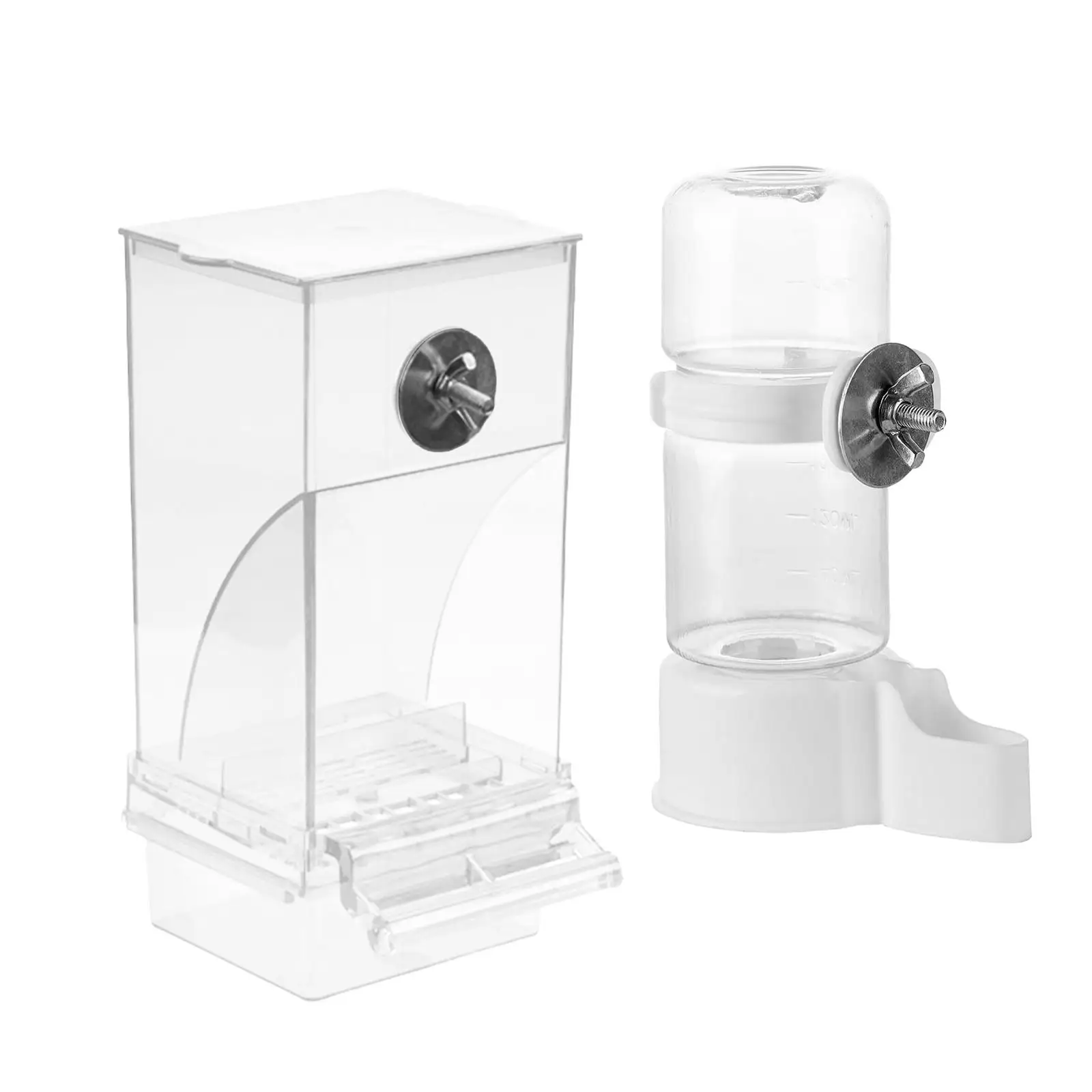 Bird Feeders and Waterer Clear Viewing Cage Accessory Food Dispenser for Canary Finch Cockatoo Cockatiel Lovebirds Budgies Bird Feeders and Waterer Clear Viewing Cage Accessory Food Dispenser for Canary Finch Cockatoo Cockatiel Lovebirds Budgies
