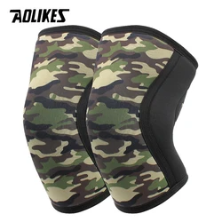 Premium Neoprene Knee Sleeves for Squats and Weightlifting - 7mm Compression Support (Army green camo B)