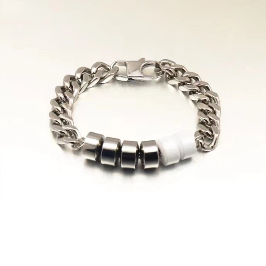 

1017Alyx White Beaded Bracelet Mosaic Decorative Bracelet for Men and Women Couples Hip Hop Beaded Necklace