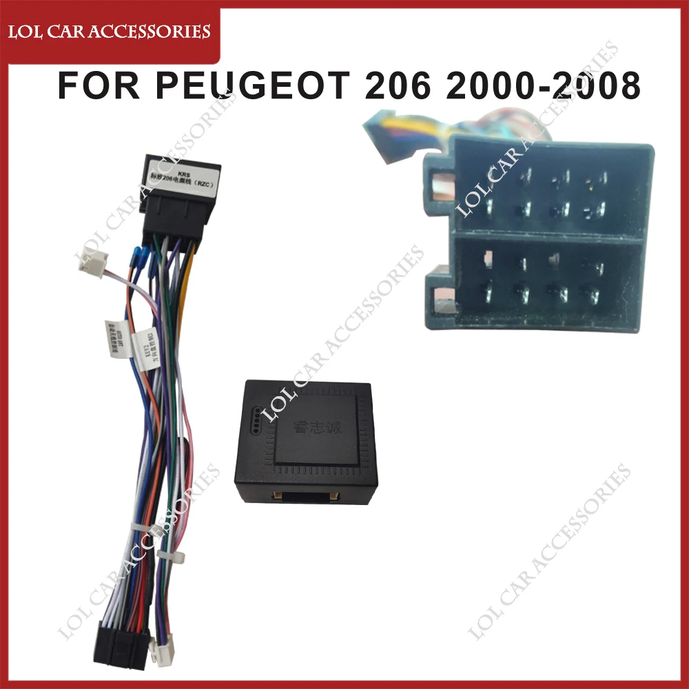 Radio con GPS para coche, reproductor MP5, Android, Cable de alimentación para  Peugeot 206, 2000-2008, arnés de cableado de marco de Panel - AliExpress