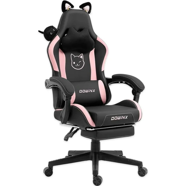 Ergonomic Computer Gaming Chair with Footrest Lumbar Massage Support