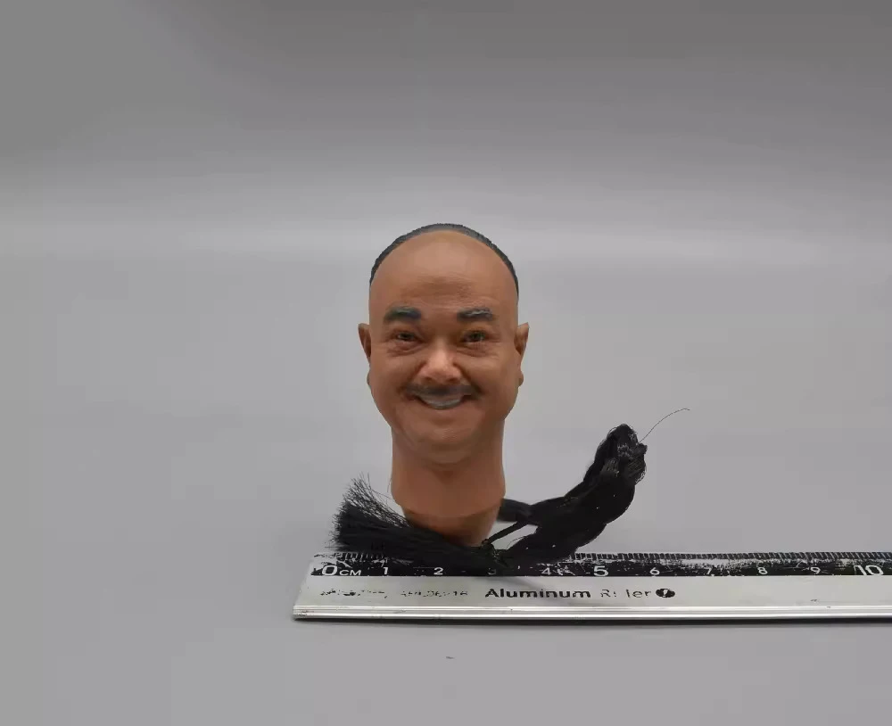 

1/6 старая винтажная фигурка министра династии Цин He Shen с длинными волосами, резьба по головке для 12-дюймовой экшн-фигурки DAM COO DIY