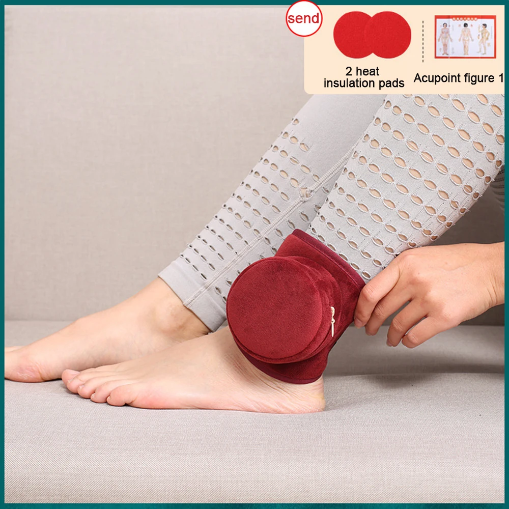 Skin-friendly flannel cover Smokeless Moxibustion Bag Burner Copper Box Warm Acupuncture Heating Therapy Body Acupoint Massage