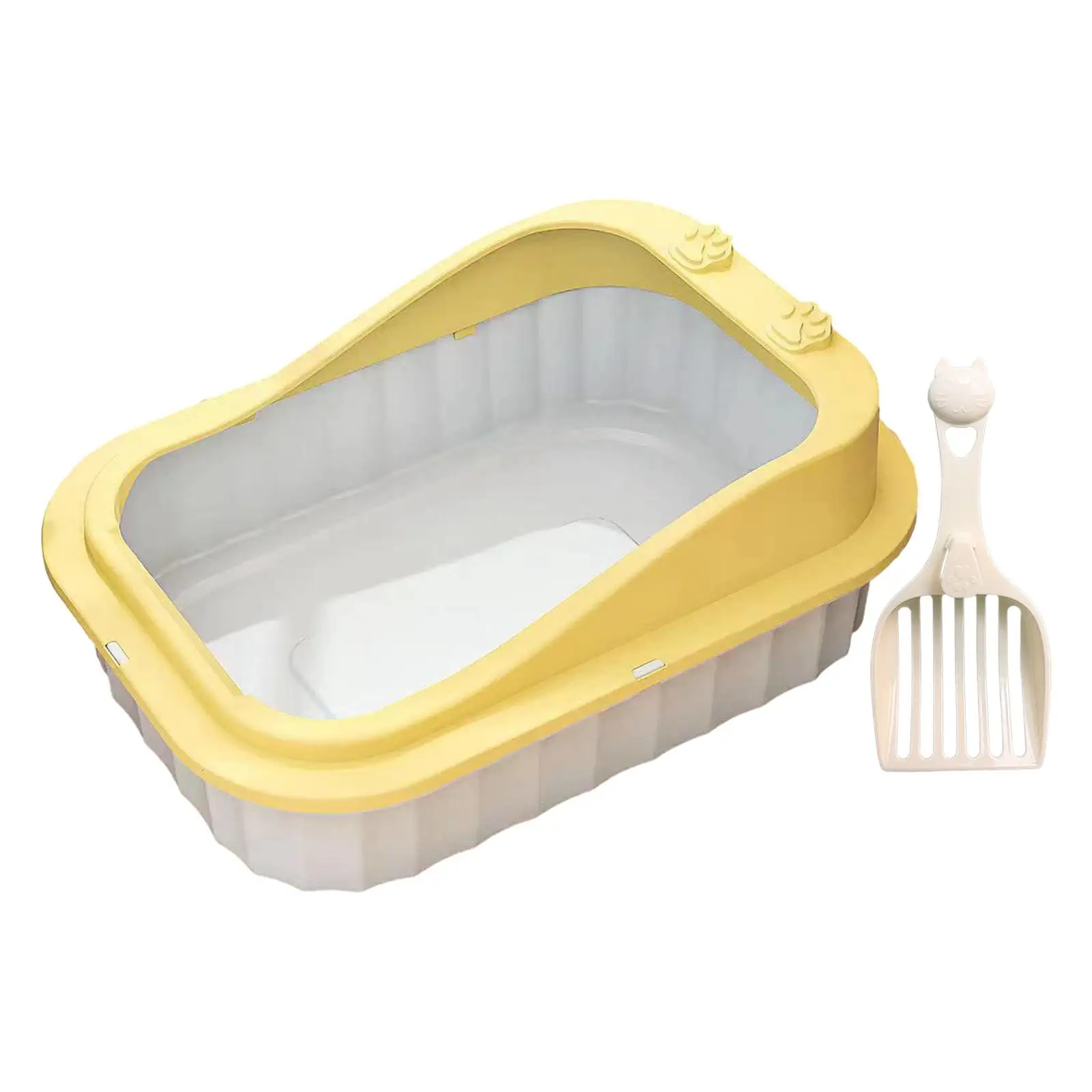 Cat Litter Box for Indoor Cats Cat Bedpan Cat Litter Toilet Easy to Clean Kitten Potty Toilet for Small Medium Large Cats