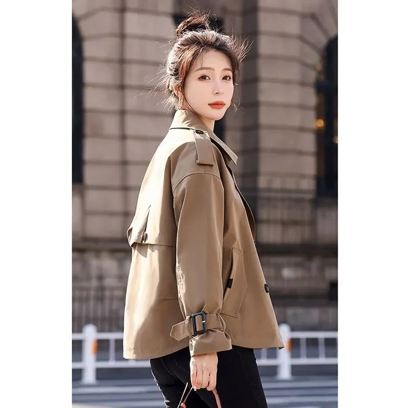 Short Windbreaker Jacket For Women Spring 2024 New Small Stature British Style Temperament Jacket Versatile Casual top Commuting