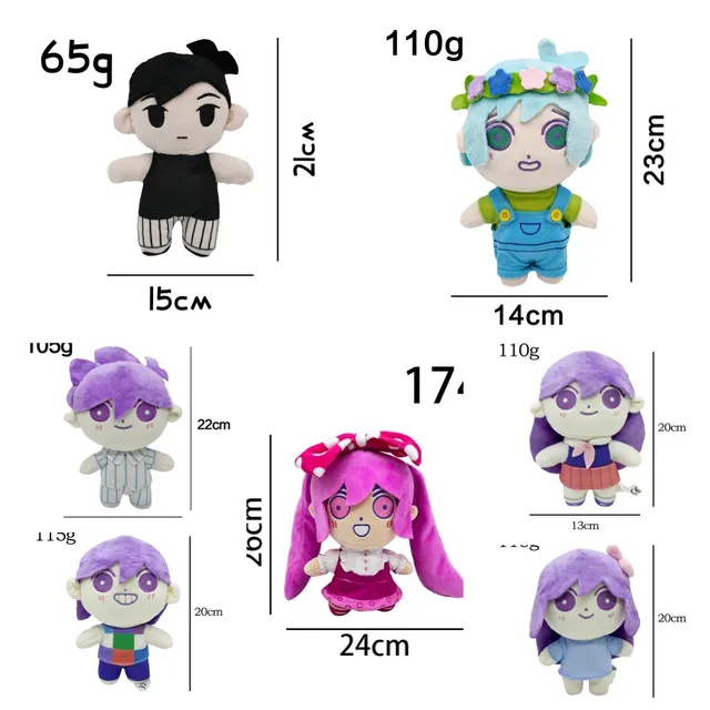 Sweetheart Omori Plush Toy Doll，10 Inches Realistic Restoration Horror Game  Anime Characters，Stuffed Pillow Plushies Figure Cartoon Toys for Kids