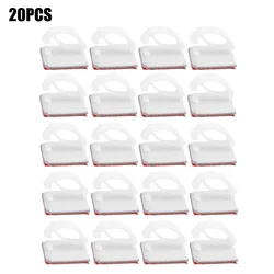 Self - Adhesive Cable Management Clips for Secure and Tidy Organization (20pcs white)