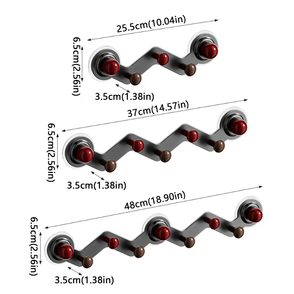 Row Hook Rustproof Suction Cup Hooks Powerful Suction Waterproof Coat Storage Hooks Portable Plastic Clothes Hook Shower