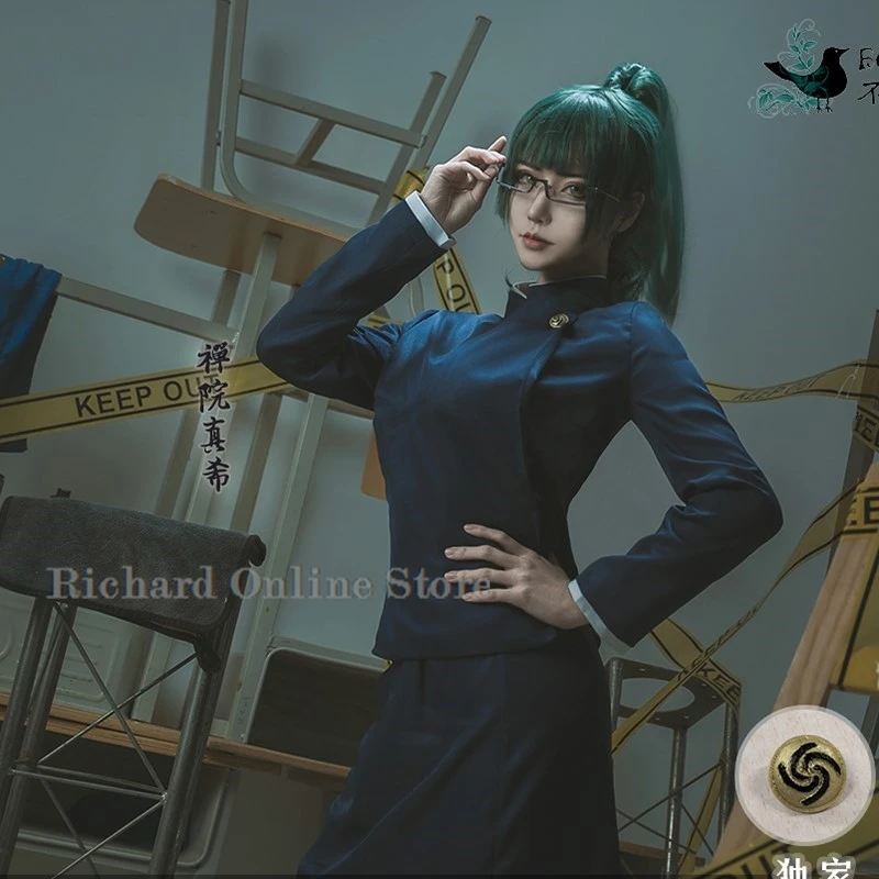 

Maki Zenin Cosplay Costume Zen in Maki Dress Skirt Outfit Women Sister Halloween Carnival Party Cos RolePlay Suit