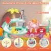 VATOS Kids Play Dishwasher Set Electric Faucet Manual Pump 2 in 1 Running Water Table Kitchen Toy Pool Fishing Game Ages 3+ Girl 3