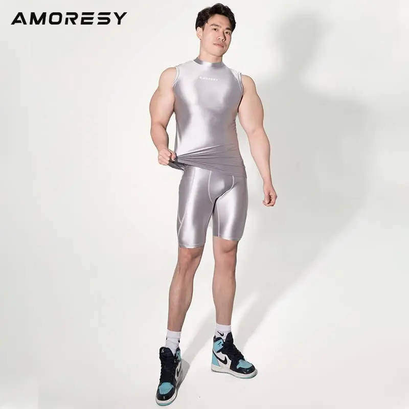 Men's Fitness Pants Mid Waist Elastic Tight Plasticity Breathable