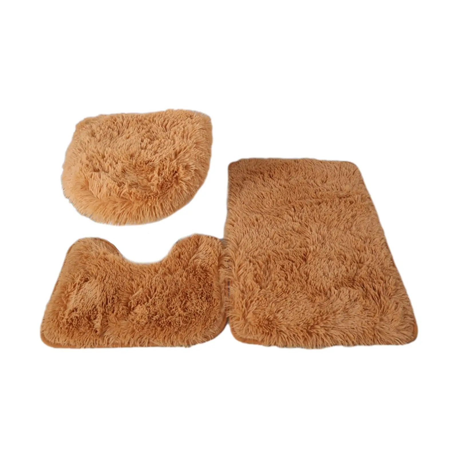 3Pcs Non Slip Bath Rugs Set Toilet Lid Cover u Shape Rug for