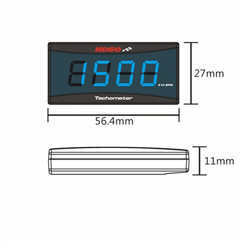 Koso Mini RPM Meter Digital Square LCD Display Engine Tach Hour Meter Tachometer Gauge for BMW YAMAHA KAWASAKI Racing Motorcycle