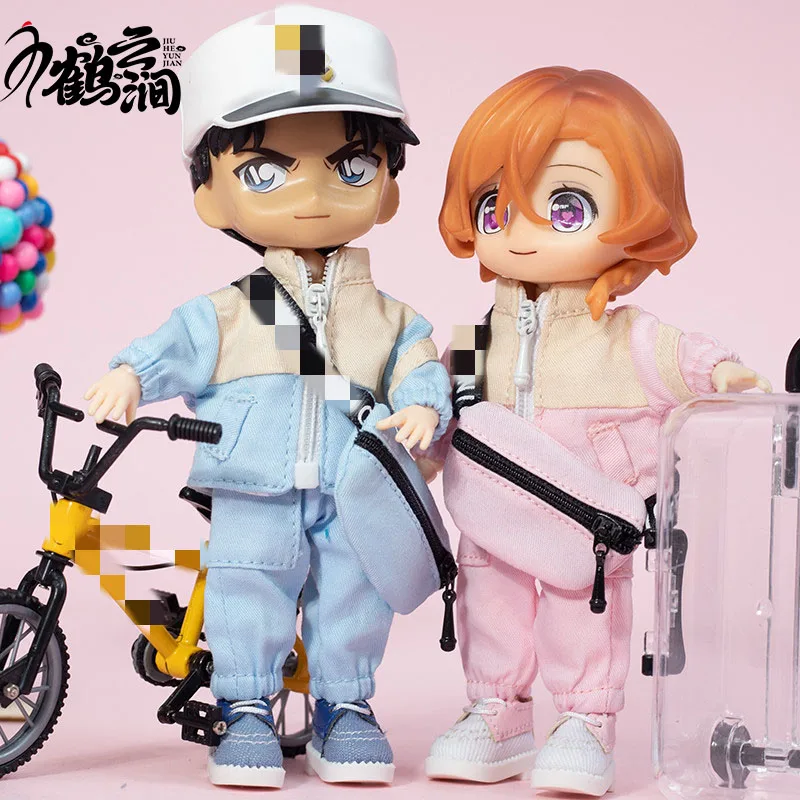 Ob11 Dolls Handmade Clothes Overalls Suit With Hat Messenger Bag Shirt Toy Accessories Obitsu11, GSC, Molly YMY P9 Dolls 3