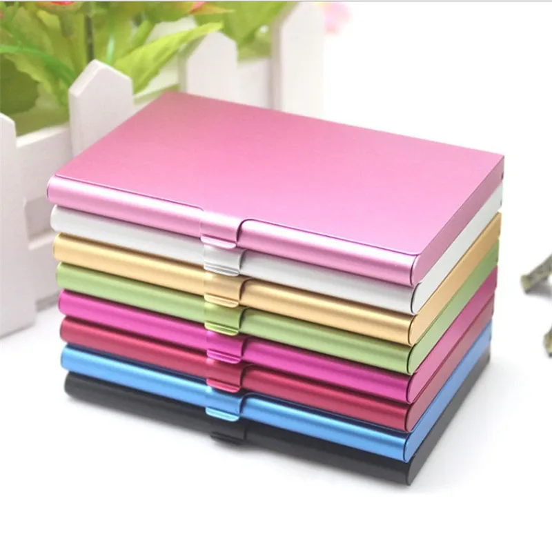 1 Pc Men Business Card Case Stainless Steel Aluminum Holder Metal Box Cover Women Credit Business Card Holder Case 3