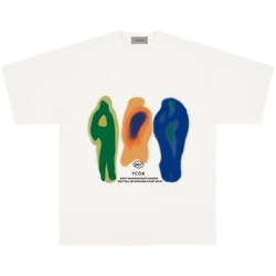 Men's Oversized Cotton Graphic T-Shirt - Harajuku Hip Hop Style Summer Fashion - XXXL (WHITE)