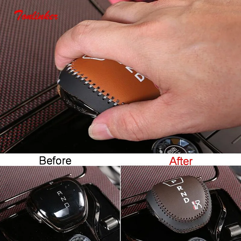 Tonlinker Interni Auto Cambio Collari Copertura Adesivo Per Byd Han Ev Dm 2020-22 Car Styling 1 Pz Coperture In Pelle Pu