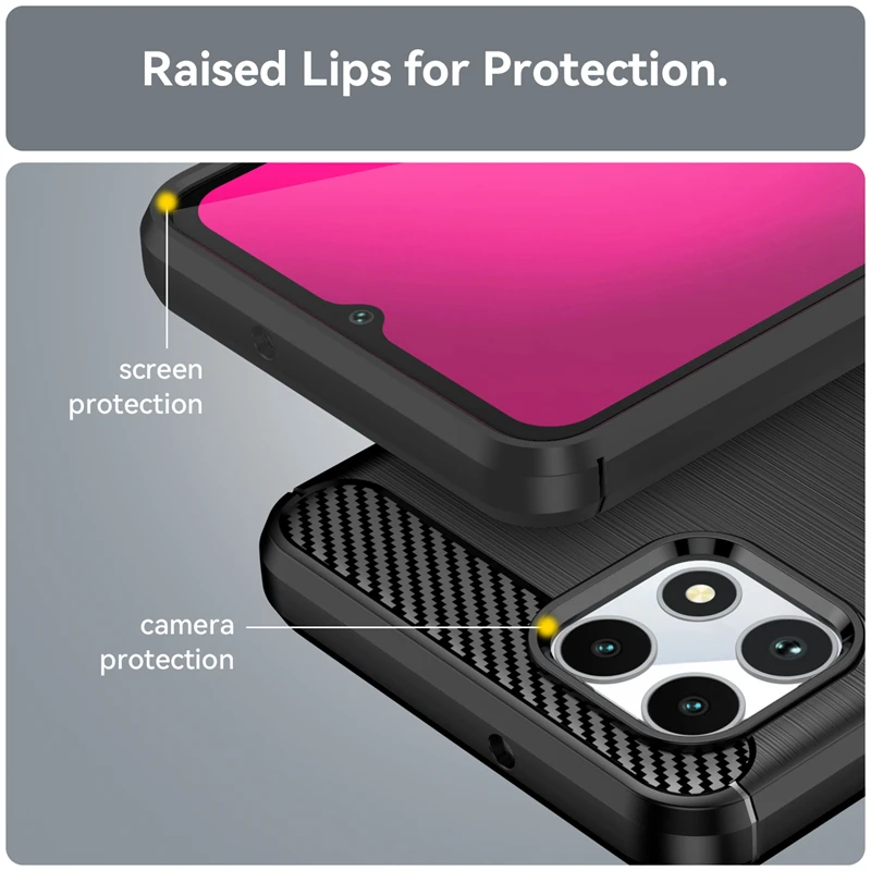 Anti-Knock Silicone Carbon Fiber Phone Case Cover