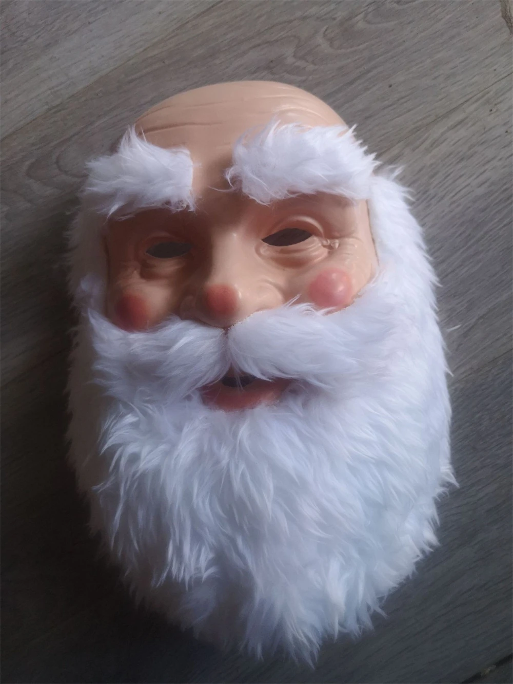 Máscara de Papai Noel com Chapéu Vermelho e Barba, Fantasia de Cosplay de Natal, Cobertura de cabeça, Festa de Natal