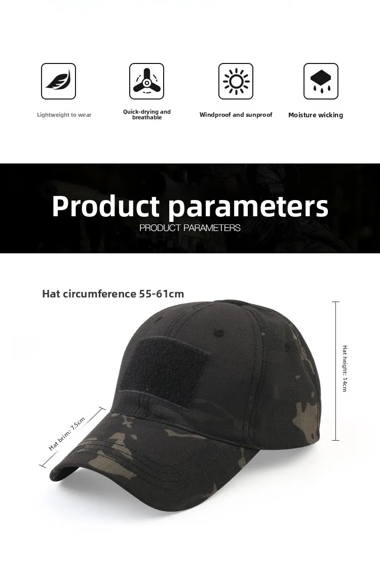 1 Stück Russische Taktische Tarnmuster-Baseballkappe für Herren, Sommer-Outdoor-Sport, Wandern, Angeln, UV-Sonnenschutz, Camo-Mütze, Snapback-Kappe – Detail 2