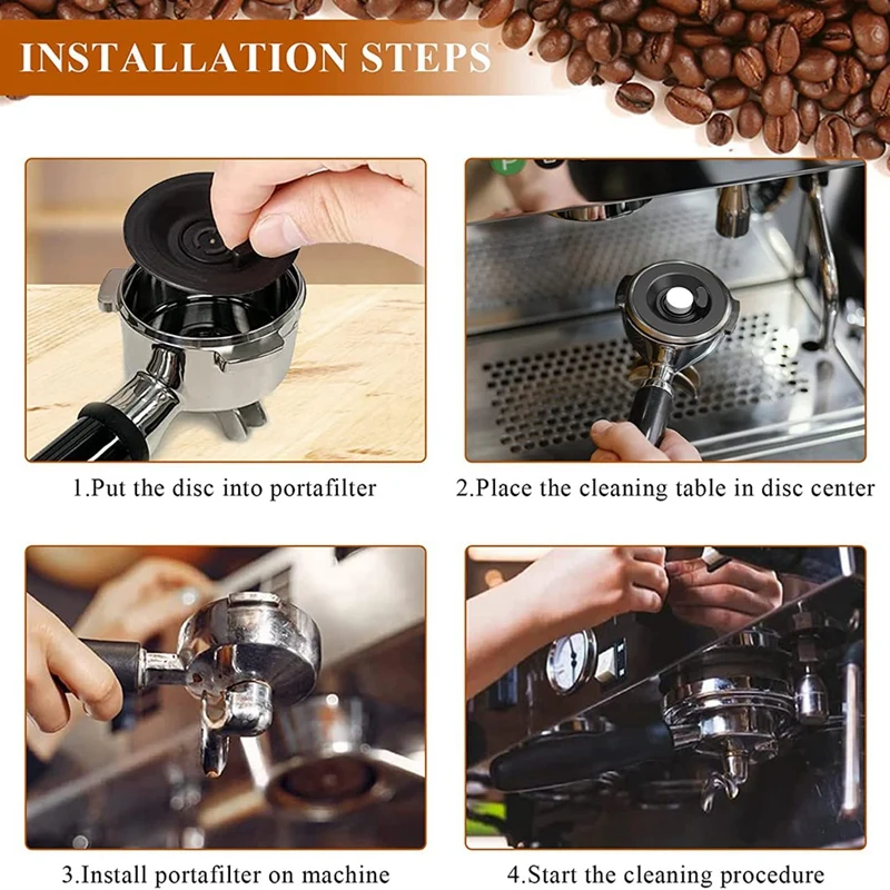 Disco de limpieza Espresso adecuado para máquina de Espresso Breville,  disco de limpieza de 54mm, disco de retroiluminación BES870XL, paquete de 2  - AliExpress