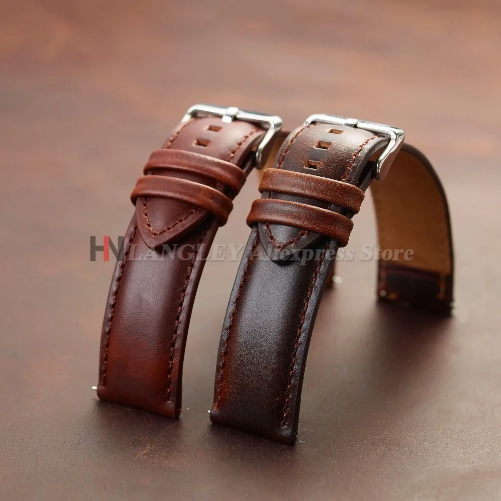 Vintage-Uhrenarmband aus echtem Rindsleder für DW Braun Schwarz Silber Gold Schnalle Uhrenarmband-Zubehör 18 mm 20 mm 22 mm 24 mm 26 mm – Detail 3