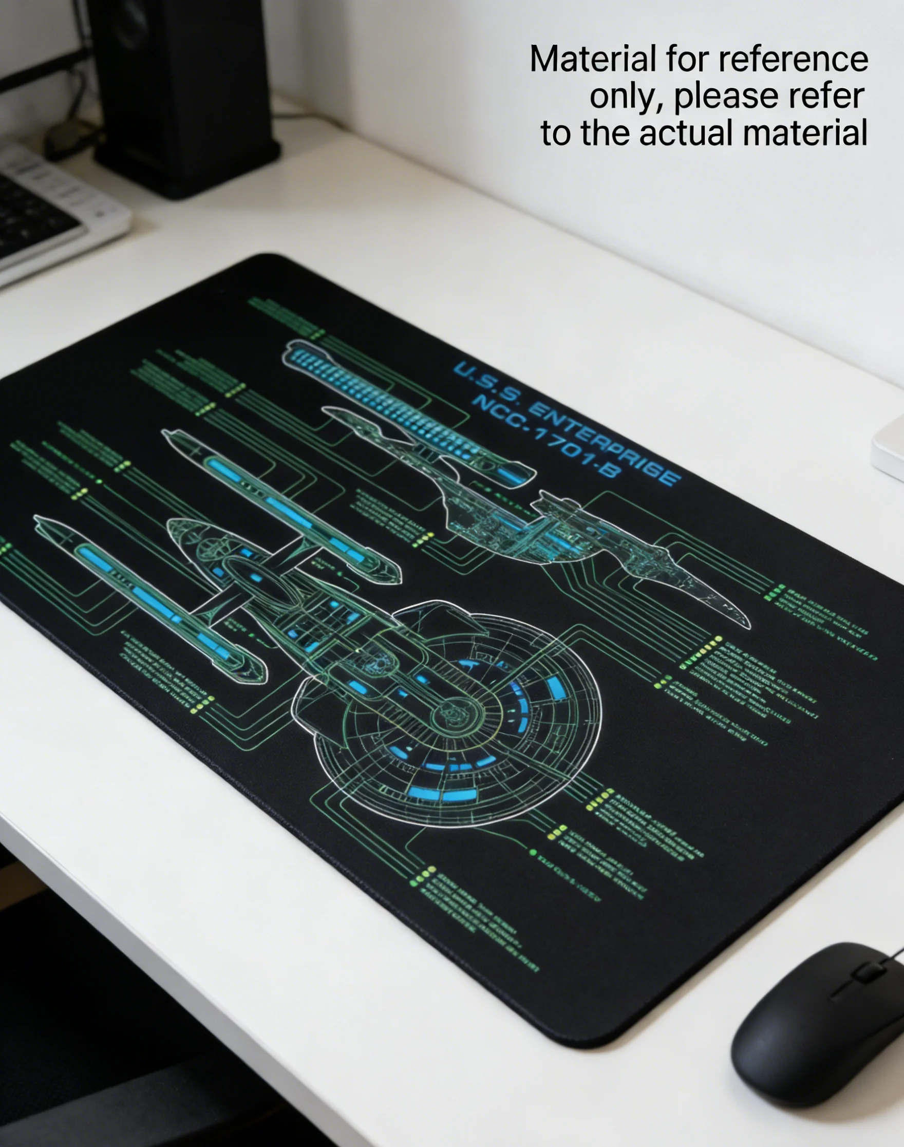 스타쉽 블루프린트 패드 데스크 패드 마우스 패드 게이머 컴퓨터 캐비닛 스타 트렉 게임 사무용품 키보드 애니메이션 확장형 대형