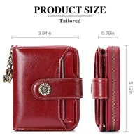 Genuine Leather Short Women Wallet Hasp Zipper Mini Zero Wallet Portable Female Purse Slim Money Bag Small Coin Card Holders - Image 2