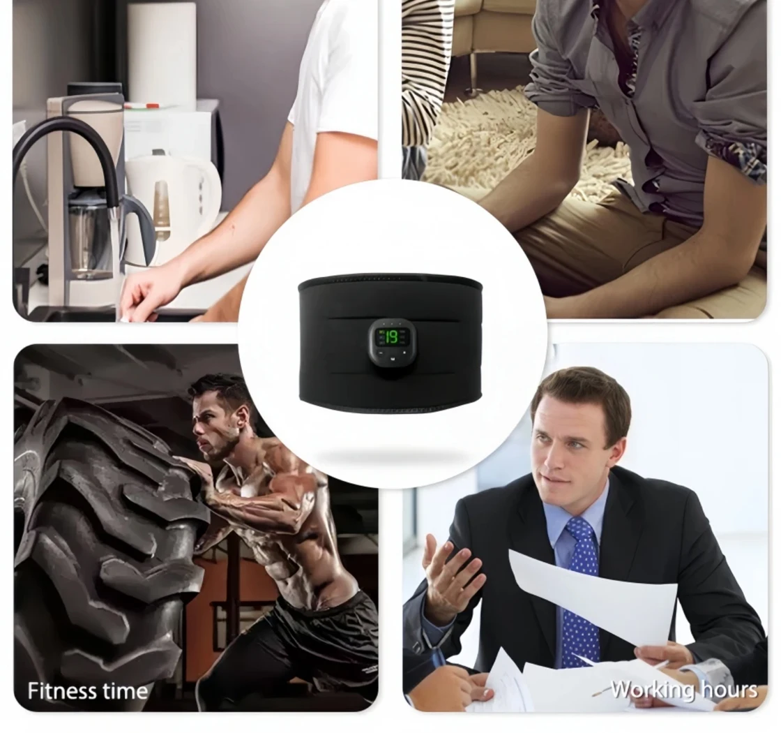 USB-Elektro-EMS-Massage, Bauchtraining, Körperformungsmassagegerät, 19 Muskelstimulation, Graphenband 2023_voghion.com