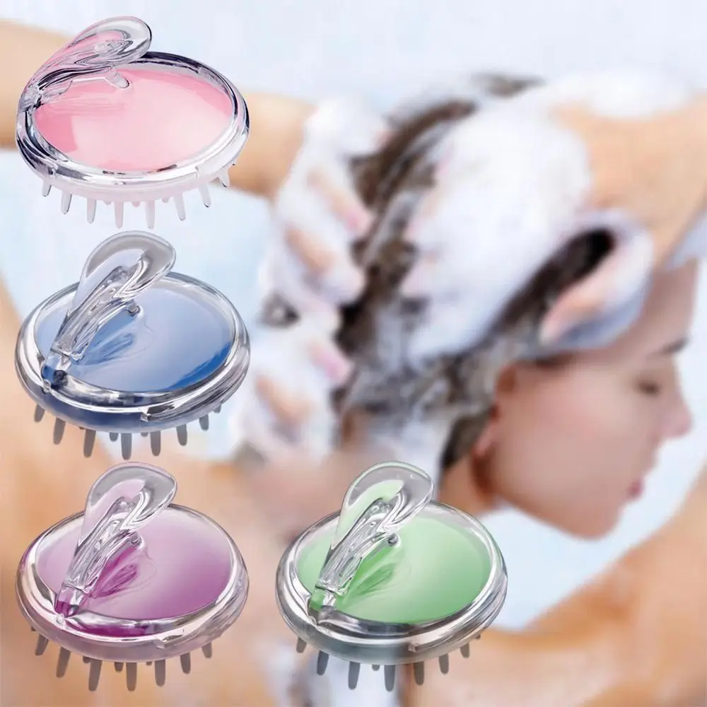 

Силиконовая головка, пластиковая ручная расческа для мытья волос, мягкая удобная щетка для душа и тела, массажная щетка для головы