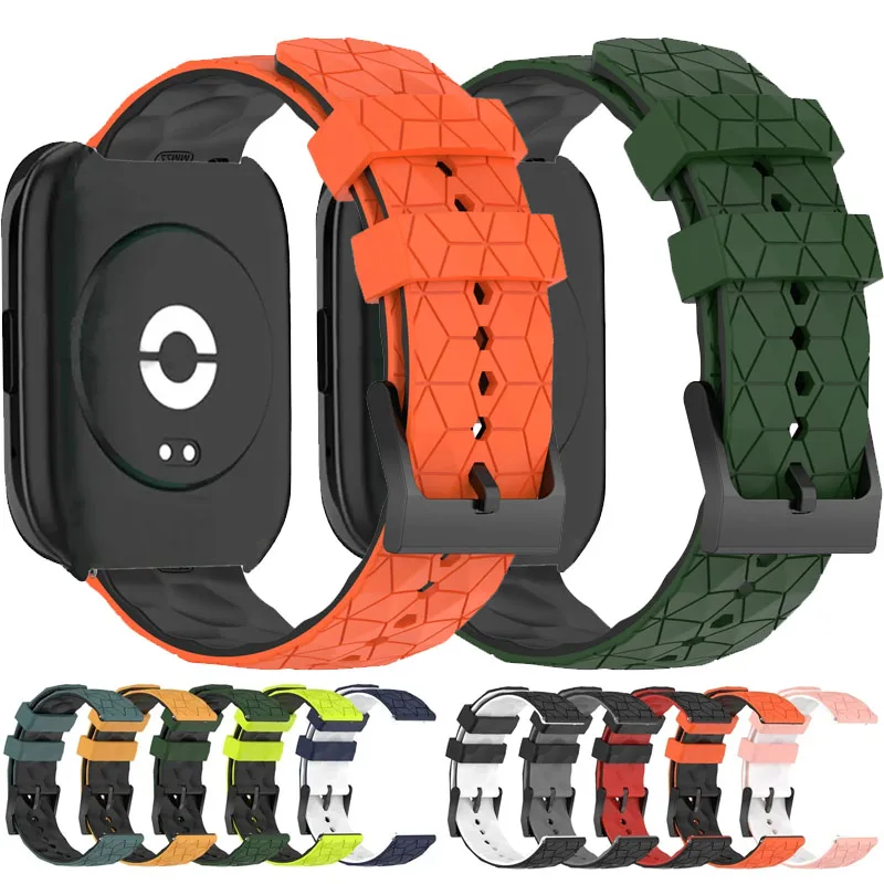 Silicone Sports Band with Soccer Print for Smartwatch Replacement Strap