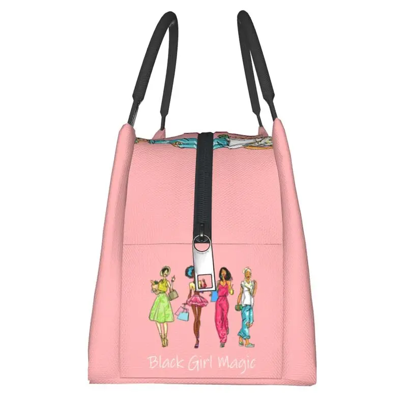Insulated Lunch Bag Resuable Cooler Thermal Lunch Tote Work Picnic Food Tote Bags Black Girl Magic African Women